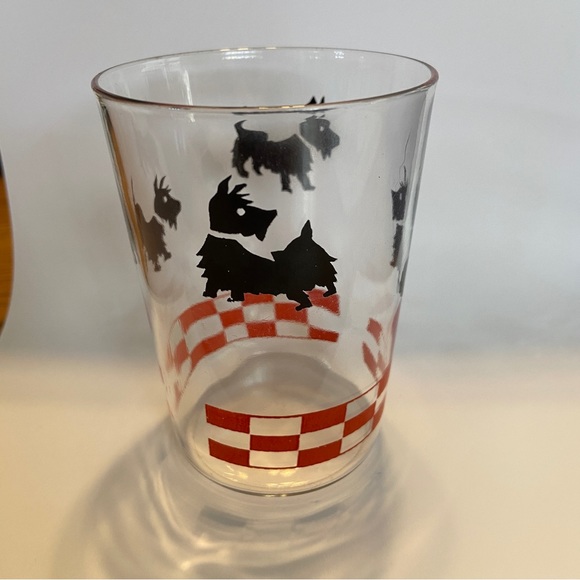 Vintage Scotty Scottie Juice Glass red black checkers - Picture 2 of 6